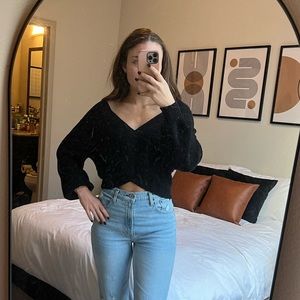 Black Off-Shoulder Sweater